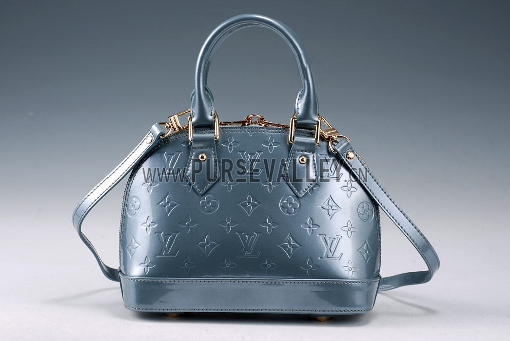 Louis Vuitton Vernis Alma PM Grey-Blue