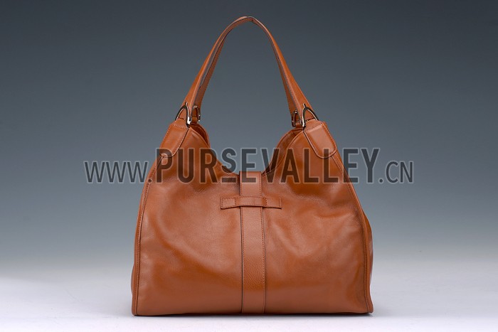 Gucci Soft Stirrup Tan Leather Large Shoulder Bag Cognac