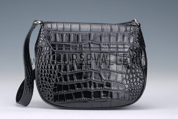 Gucci Ribot Horse Head Black Croc Leather Flap Bag