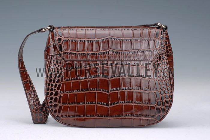 Gucci Ribot Horse Head Bourgundy Croc Leather Flap Bag