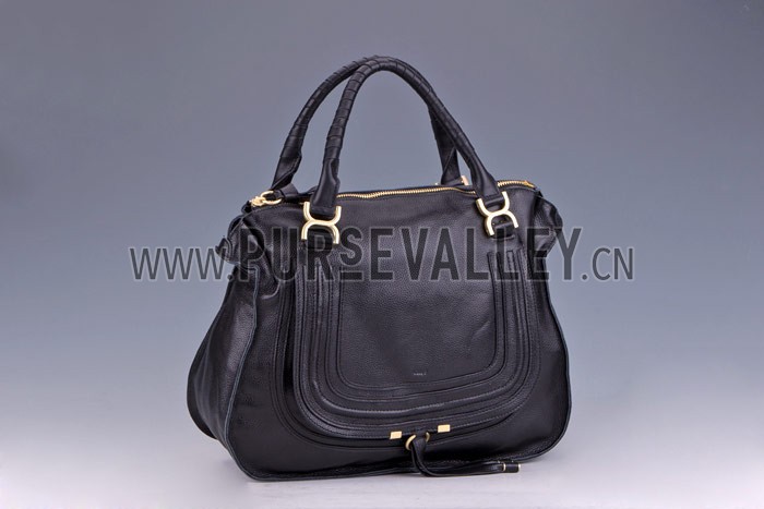 Chloe Marcie Large Leather Tote Black