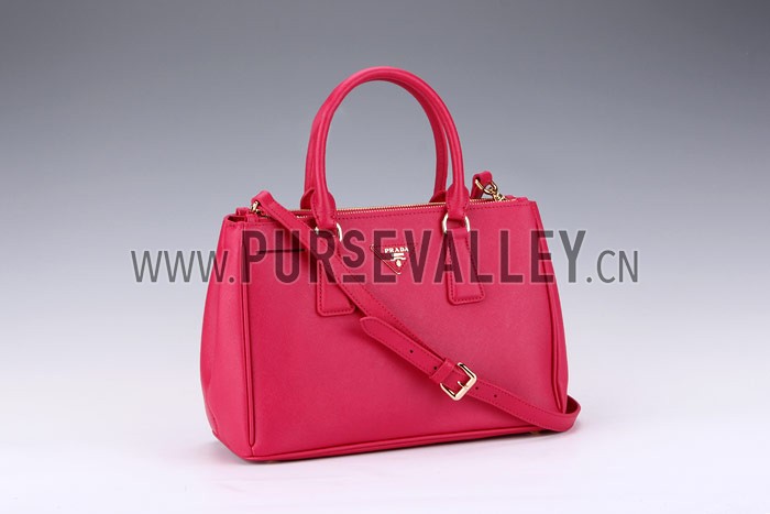 Prada Medium Saffiano Lux Top Handle Fuchsia