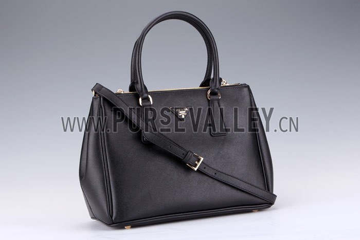 Prada Medium Saffiano Lux Top Handle Black