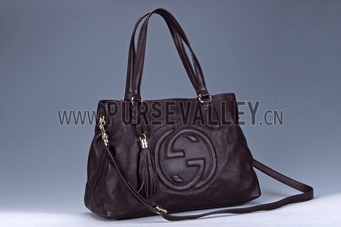 Gucci Soho Dark Brown Leather Working Tote