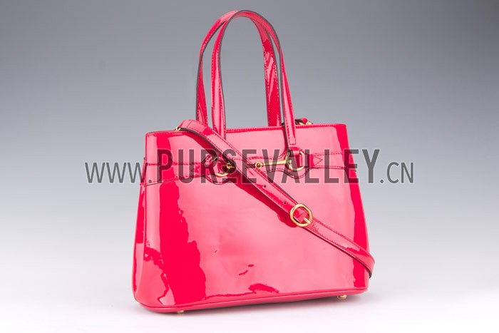 Gucci Bright Bit Pink Patent Leather Top Handle Tote