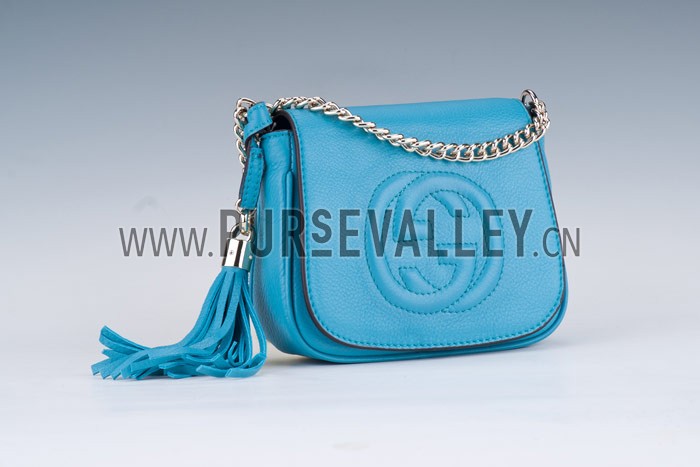 Gucci Soho Mini Shoulder Strap Bag Light Blue