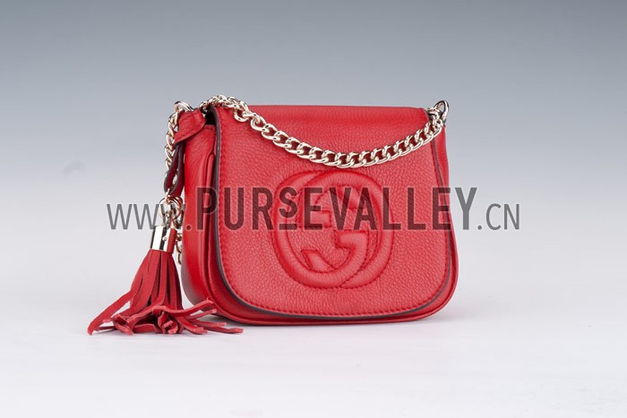 Gucci Soho Mini Shoulder Strap Bag Red