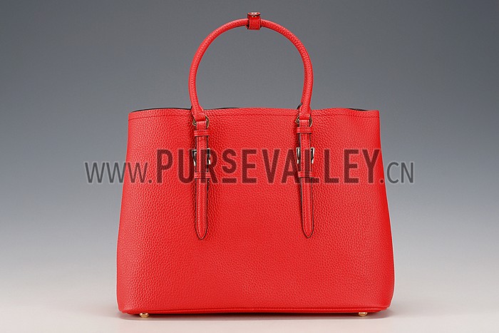 Prada Saffiano Soft Double Bag Red