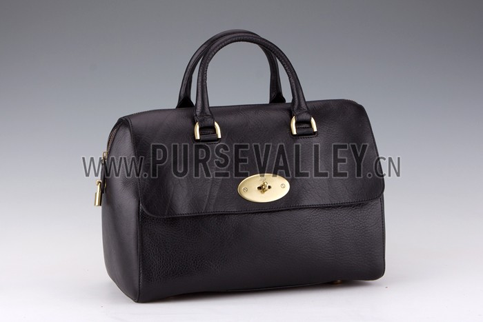 Mulberry Del Rey Black Leather Top Handle Bag