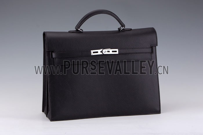 Hermes Kelly Briefcase Black