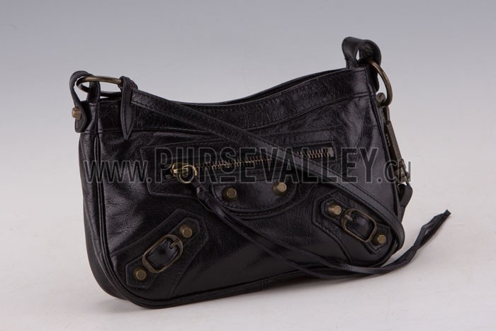 Balenciaga Giant Gold Hip Purse Black