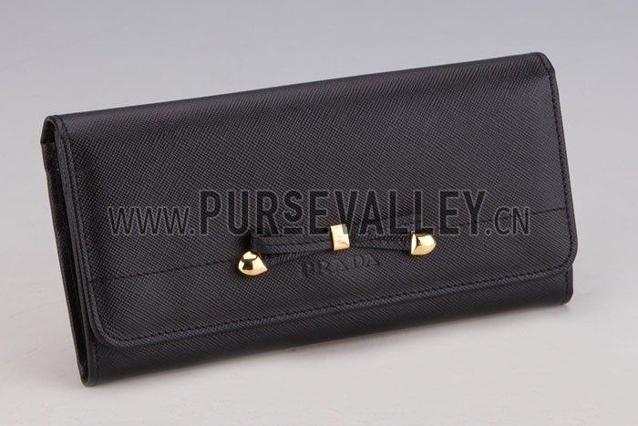 Prada Continental Wallet Black