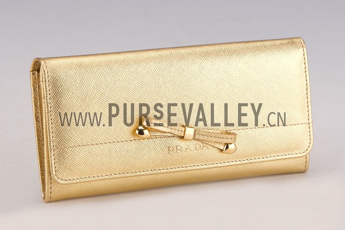 Prada Continental Wallet Gold