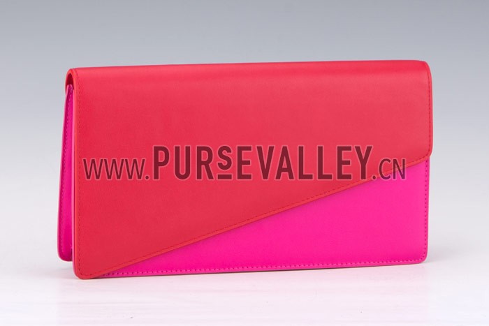 Saint Laurent Clutch Red and Neon Pink