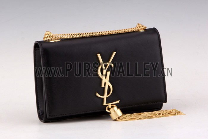 Saint Laurent Cassandre Tassel Black Shoulder Bag