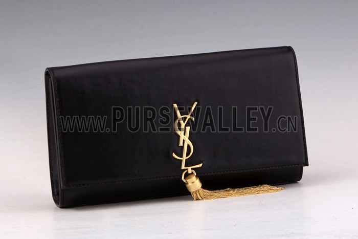 Saint Laurent Cassandre Tassel Black Clutch