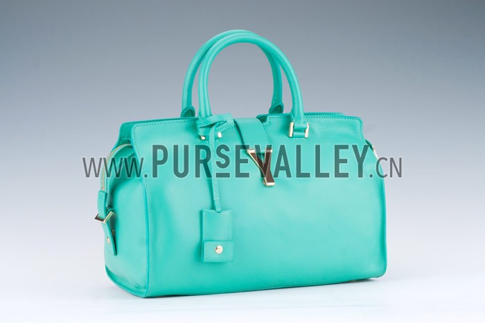 YSL Cabas Small Leather Shopper Azure