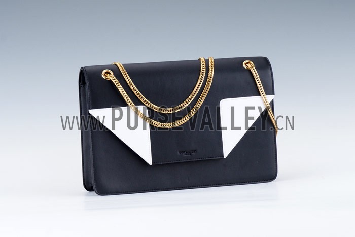 YSL Betty Medium Chain Shoulder Bag Black-White