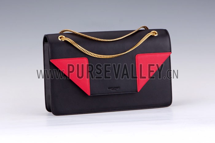 YSL Betty Medium Chain Shoulder Red Black