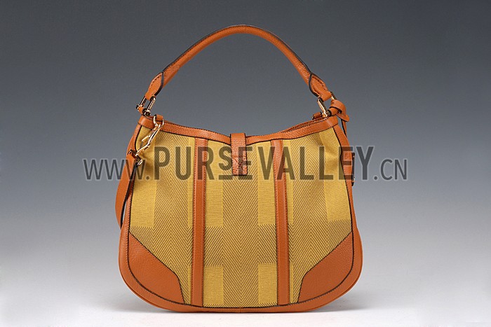 Burberry Yellow Check Hobo Bag 607774