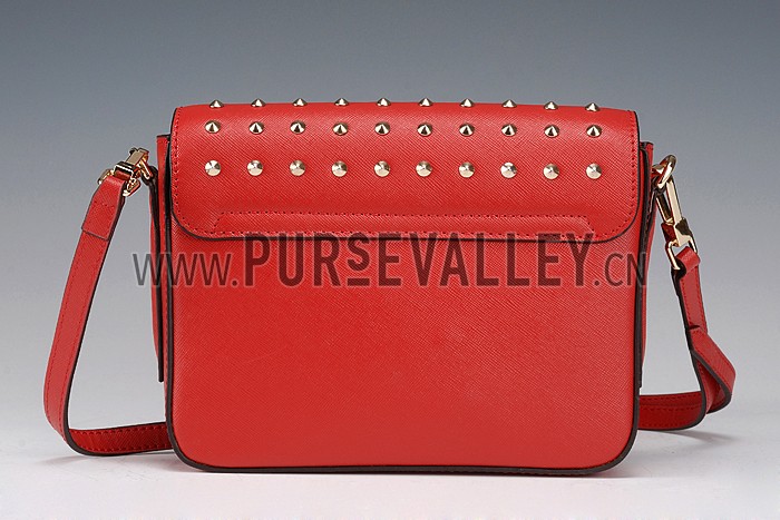 Burberry Studded Berkley Crossbody Bag Red 607788