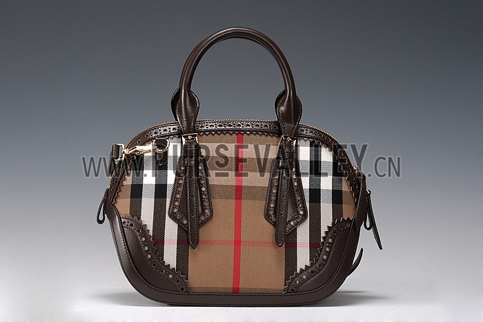 Burberry Blaze Haymarket Satchel Brown 607794