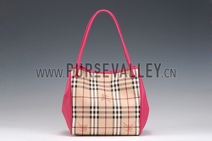Burberry Small Haymarket Check Tote Bag Orange 607799