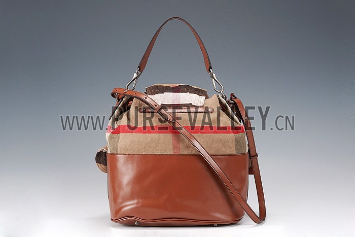 Burberry Large Canvas Check Backpack Brown 607805