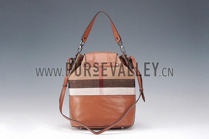 Burberry Medium Canvas Check Backpack Brown 607814
