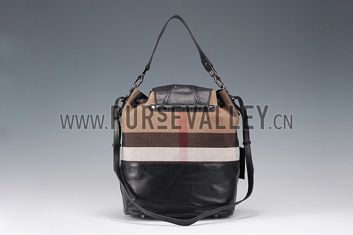 Burberry Medium Canvas Check Backpack Black 607815
