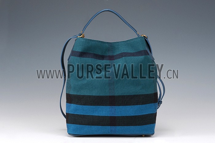 Burberry Medium Canvas Hobo Bag Light Blue 607820