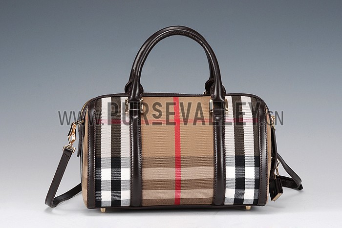 Burberry Sartorial House Check Bowling Bag Black 607823