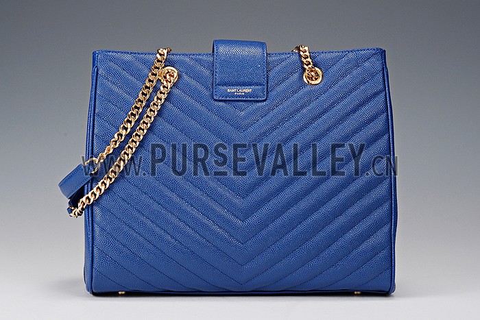 Saint Laurent Classic Monogram Shopping Bag Royal Blue 607879