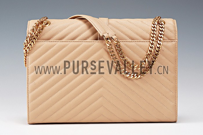 Saint Laurent Classic Monogram Satchel Beige 607881