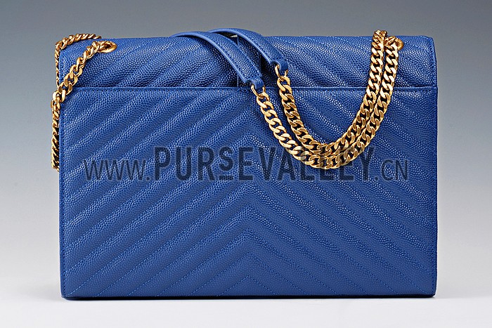 Saint Laurent Classic Monogram Satchel Rolay Blue 607883