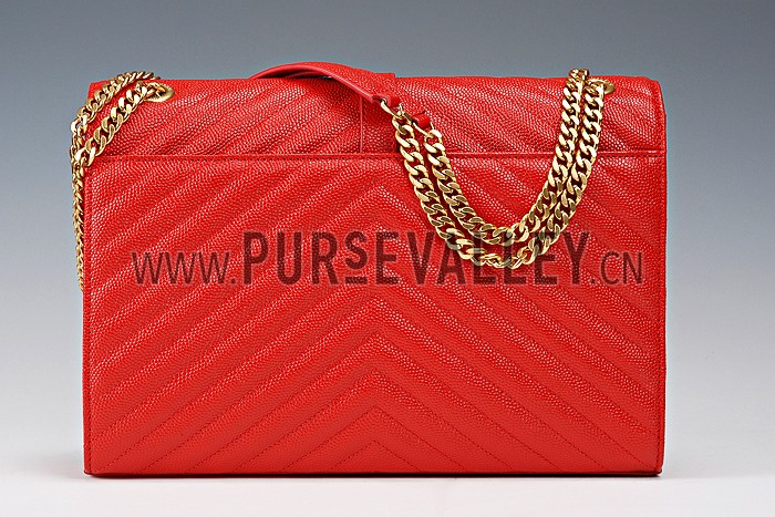 Saint Laurent Classic Monogram Satchel Red 607884
