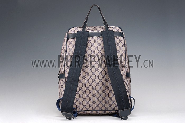 Gucci GG Canvas Backpack Beige/Blue 607933