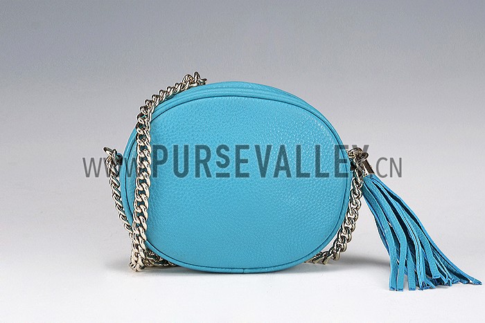 Gucci Soho Leather Mini Chain Bag Teal 607945