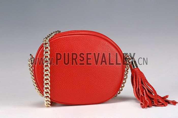 Gucci Soho Leather Mini Chain Bag Red 607946