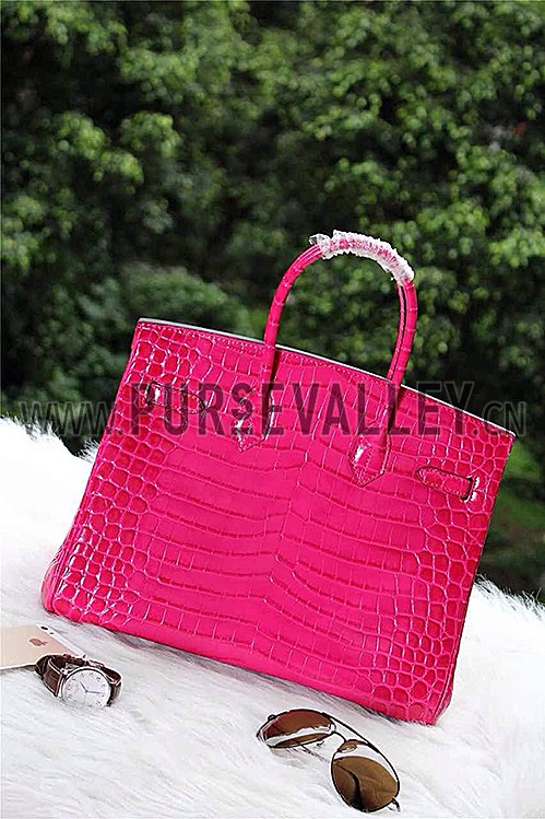 Hermes Birkin 35 Crocodile Rose Tyrien 608060