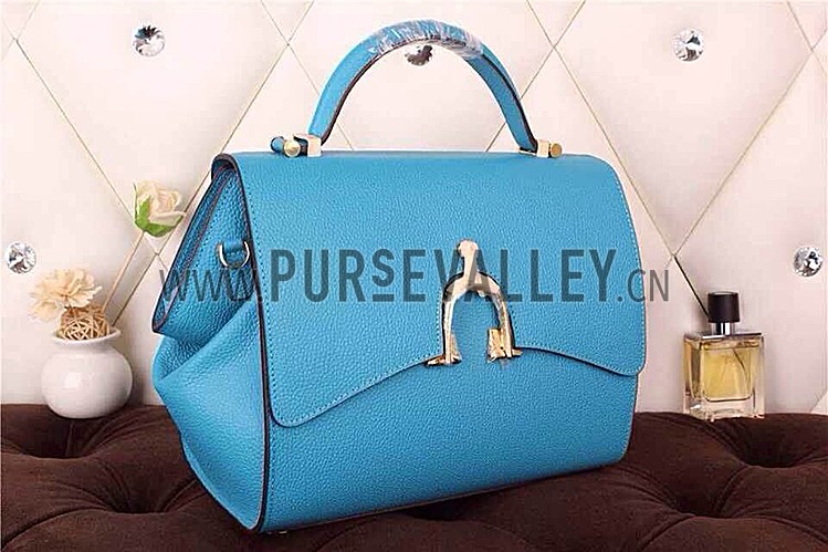 Hermes Stirrup Shoulder Bag Blue 608090