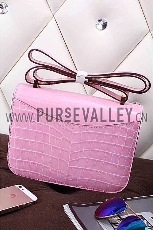 Hermes Constance Crocodile Leather Pink 608108