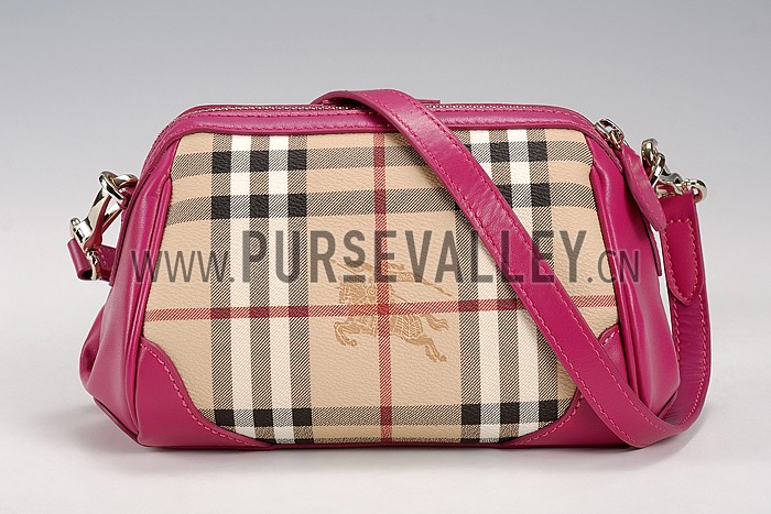 Burberry Haymarket Check Crossbody Bag Elderberry 608264