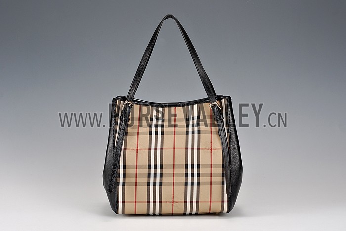 Burberry Small Horseferry Check Tote Bag Honey Tan 608267