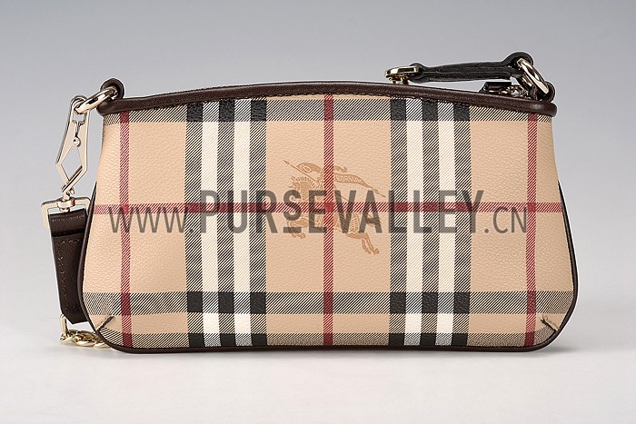 Burberry Haymarket Check Wristlet Chocolate 608283