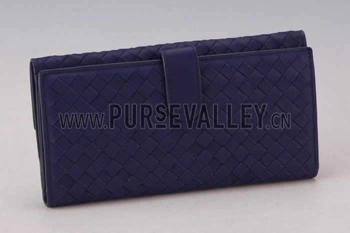 Bottega Veneta Intrecciato Nappa Continental Blue Walet
