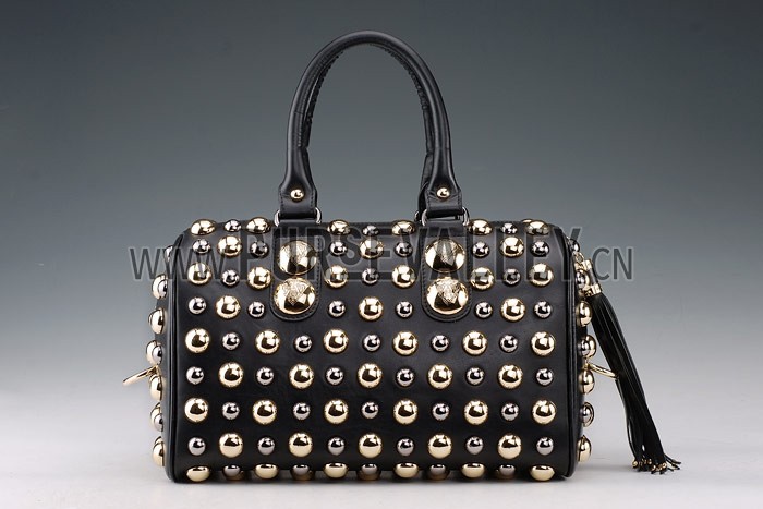 Gucci Babouska Studded Boston Bag Black