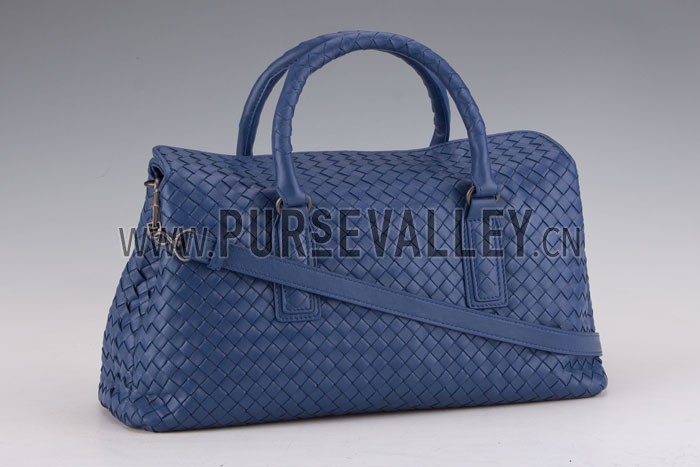 Bottega Veneta Intrecciato Duffel Bag Dark Blue