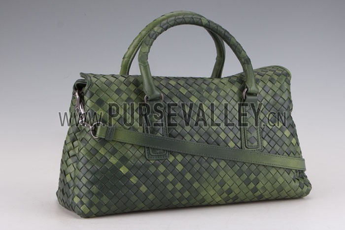 Bottega Veneta Intrecciato Duffel Bag Dark Green