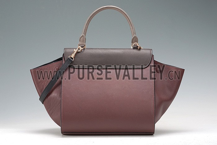 Celine Trapeze Burgundy Bag 607306